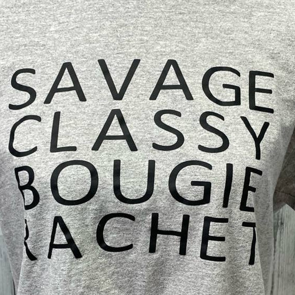Savage Classy Bougie Rachet Womens Medium PolyCotton Short Sleeve Crew Neck Tee - Picture 2 of 5